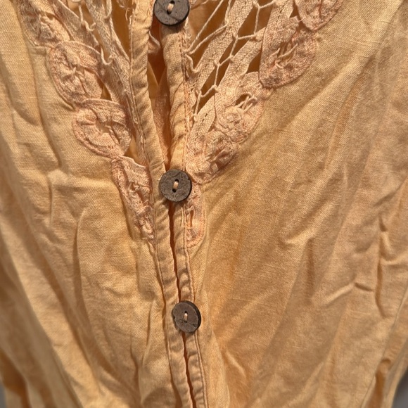 Free People Mari Mini Apricot Lace-Trimmed Dress Large - Picture 5 of 9